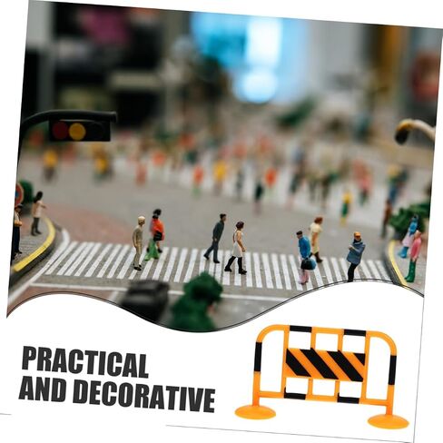 12pcs Miniature Traffic Roadblocks and Barricade Fence Models Realistic Orange Barrier for Construction Playsets Educational Mini Traffic Sign Accessories for Sand Table and Mini in Saudi Arabia