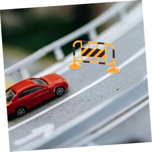 12pcs Miniature Traffic Roadblocks and Barricade Fence Models Realistic Orange Barrier for Construction Playsets Educational Mini Traffic Sign Accessories for Sand Table and Mini in Saudi Arabia