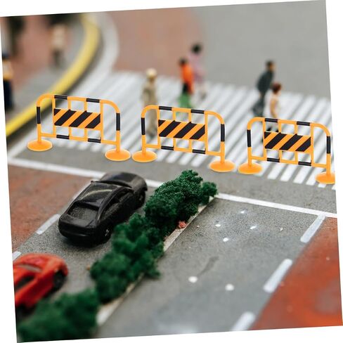 12pcs Miniature Traffic Roadblocks and Barricade Fence Models Realistic Orange Barrier for Construction Playsets Educational Mini Traffic Sign Accessories for Sand Table and Mini in Saudi Arabia