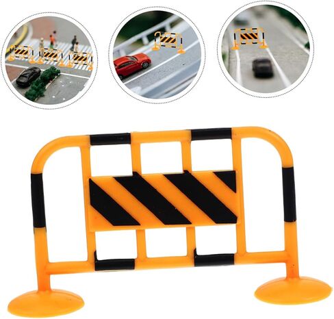 12pcs Miniature Traffic Roadblocks and Barricade Fence Models Realistic Orange Barrier for Construction Playsets Educational Mini Traffic Sign Accessories for Sand Table and Mini in Saudi Arabia
