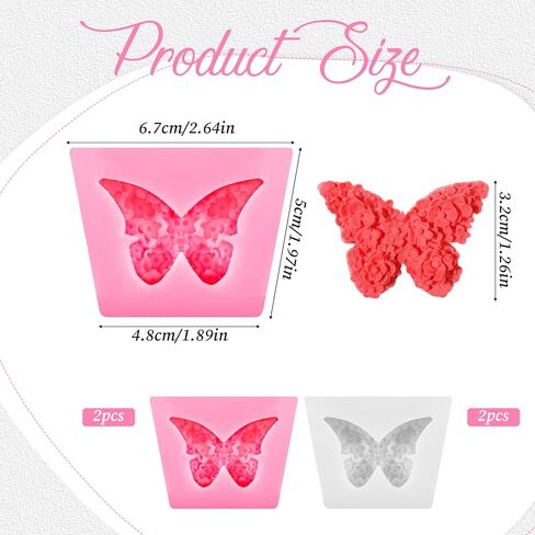 4 Pcs Flower Butterfly Silicone Molds 3D Butterflies for Crafts 3D Floral Butterfly Candle Molds for Candle Making Epoxy Resin Mold for DIY Scented Candles Clay Craft Plaster Soap in Saudi Arabia