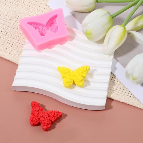 4 Pcs Flower Butterfly Silicone Molds 3D Butterflies for Crafts 3D Floral Butterfly Candle Molds for Candle Making Epoxy Resin Mold for DIY Scented Candles Clay Craft Plaster Soap in Saudi Arabia