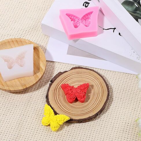 4 Pcs Flower Butterfly Silicone Molds 3D Butterflies for Crafts 3D Floral Butterfly Candle Molds for Candle Making Epoxy Resin Mold for DIY Scented Candles Clay Craft Plaster Soap in Saudi Arabia