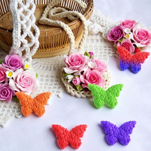 4 Pcs Flower Butterfly Silicone Molds 3D Butterflies for Crafts 3D Floral Butterfly Candle Molds for Candle Making Epoxy Resin Mold for DIY Scented Candles Clay Craft Plaster Soap in Saudi Arabia
