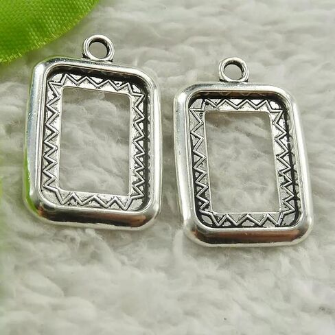 200pcs التبت الفضي مستطيل الإطار 27x18mm B4655 in Saudi Arabia