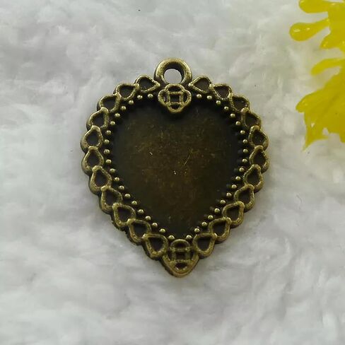 136 pcs Bronze Plated Heart Frame 25x21mm B121 in Saudi Arabia