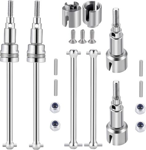 MORLORDY 4Pcs RC Front & Rear CVD Driveshaft Dogbone Joint Axle Shafts for 1/18 HBX 18859 18858 18868 High Speed RC Off Road Car Truck Upgrade Parts (Front & Rear) in Saudi Arabia