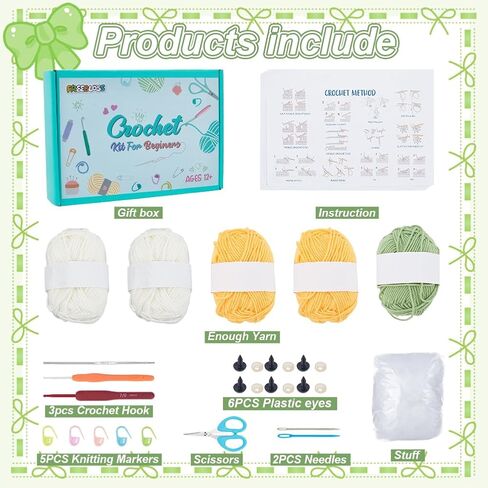 FreeBloss 2 مجموعة الكروشيه Kit Crochet Rabbit & Carrot Crochet Animals Kit للمبتدئين مع دروس الفيديو التعليمية الكروشيه طقم خيوط الكروشيه والخطاف للمبتدئين مجموعة الحياكة لهدية عيد الفصح in Saudi Arabia