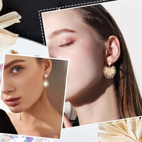 Beebeecraft 20Pcs/Box 18K Gold Plated Earring Findings with Plastic Pearl Half Round Earring with Loop & Sterling Silver Pins & Butterfly Earring Backs for DIY Earring Making in Saudi Arabia