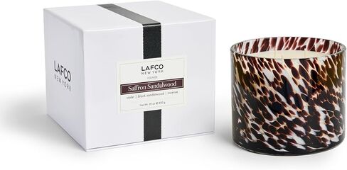 LAFCO New York 3-Wick Candle, Chamomile Lavender - 30 oz - 120-Hour Burn Time - Reusable, Hand Blown Glass Vessel - Made in The USA in Kuwait