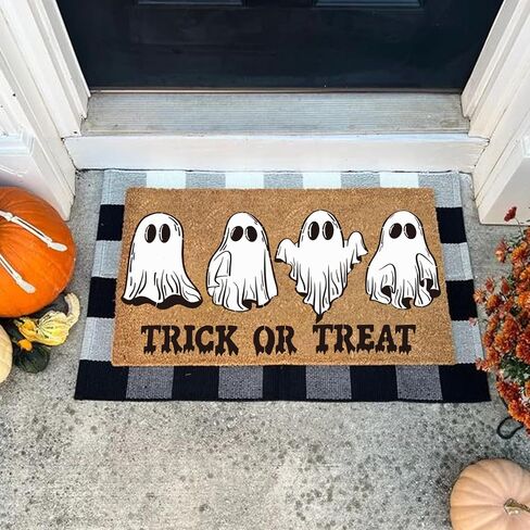 Halloween Stencils for Door Mats Reusable Large Welcome Ghost Skeleton Stencil Spider Web Spooky Trick or Treat Templates for Doormat Wood Crafts Painting (6 Door Mats) in Saudi Arabia