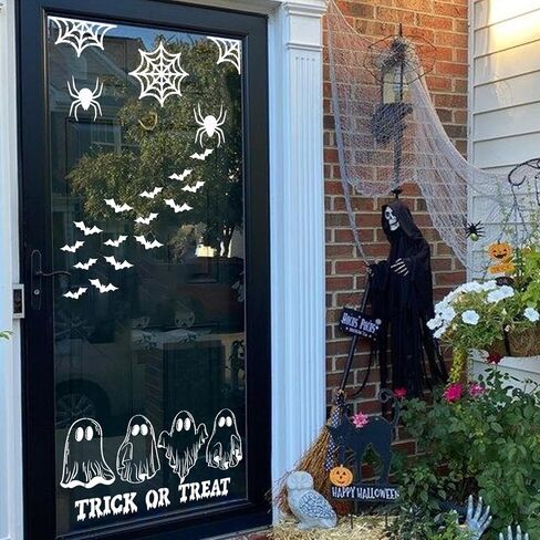 Halloween Stencils for Door Mats Reusable Large Welcome Ghost Skeleton Stencil Spider Web Spooky Trick or Treat Templates for Doormat Wood Crafts Painting (6 Door Mats) in Saudi Arabia