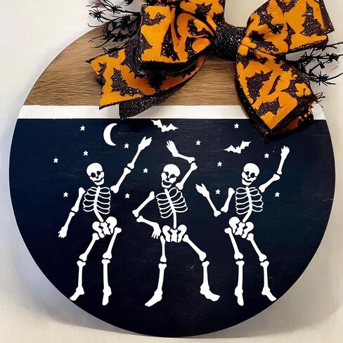Halloween Stencils for Door Mats Reusable Large Welcome Ghost Skeleton Stencil Spider Web Spooky Trick or Treat Templates for Doormat Wood Crafts Painting (6 Door Mats) in Saudi Arabia