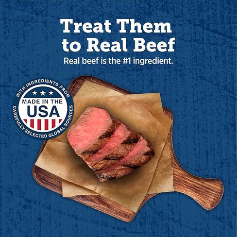 Blue Buffalo True Chews Premium Morsels Dog Treats, Made in The USA with Natural Ingredients, Steak, 10-oz Bag in Saudi Arabia