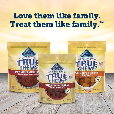 Blue Buffalo True Chews Premium Morsels Dog Treats, Made in The USA with Natural Ingredients, Steak, 10-oz Bag in Saudi Arabia