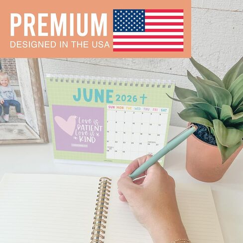 Small Desk Calendar 2026-2027 - Standing Flip Desk Calendars 2026, 18 Months Stand Up Calendars from Jan 2026 to Jun 2027, Kraft Desktop Calendar Planner for Home, School, Office in Saudi Arabia