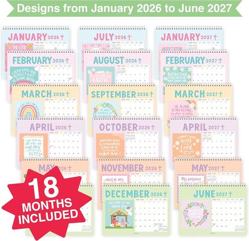 Small Desk Calendar 2026-2027 - Standing Flip Desk Calendars 2026, 18 Months Stand Up Calendars from Jan 2026 to Jun 2027, Kraft Desktop Calendar Planner for Home, School, Office in Saudi Arabia