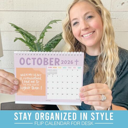 Small Desk Calendar 2026-2027 - Standing Flip Desk Calendars 2026, 18 Months Stand Up Calendars from Jan 2026 to Jun 2027, Kraft Desktop Calendar Planner for Home, School, Office in Saudi Arabia