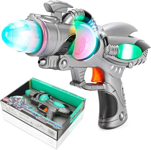 Electric Toy Space Gun, Galactic Infinity Alien Blaster Pistol for Kids Pretend Play with Flashing LED Lights and Blasting Laser FX Sounds in Saudi Arabia