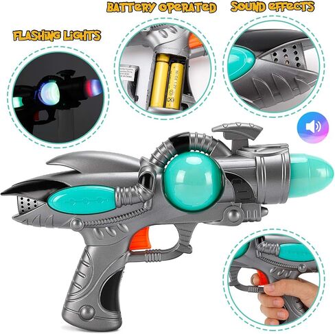 Electric Toy Space Gun, Galactic Infinity Alien Blaster Pistol for Kids Pretend Play with Flashing LED Lights and Blasting Laser FX Sounds in Saudi Arabia