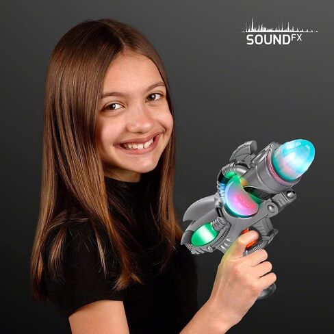 Electric Toy Space Gun, Galactic Infinity Alien Blaster Pistol for Kids Pretend Play with Flashing LED Lights and Blasting Laser FX Sounds in Saudi Arabia