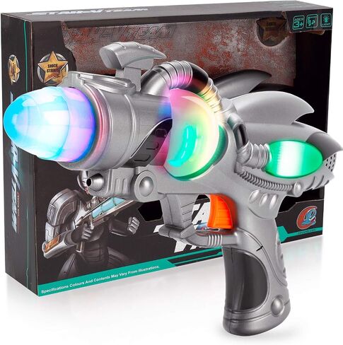 Electric Toy Space Gun, Galactic Infinity Alien Blaster Pistol for Kids Pretend Play with Flashing LED Lights and Blasting Laser FX Sounds in Saudi Arabia