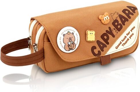 Capybara Pencil Case ، BARGE CAPYBARA PEMINC POUCH STANTICERY PEN BAS ، CUTE KAWAII PENBEL CASE CARTON in Kuwait