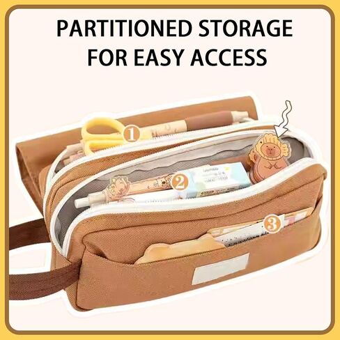 Capybara Pencil Case ، BARGE CAPYBARA PEMINC POUCH STANTICERY PEN BAS ، CUTE KAWAII PENBEL CASE CARTON in Kuwait
