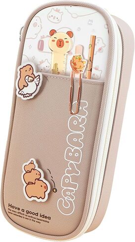 Cute Capybara Pencil Case,Large Capybara Pencil Pouch Stationery Pen Bag,Cute Kawaii Pencil Case Pouch Cartoon Pen Box Holder Organizer for Birthday Party Back to School Student Gift in Kuwait