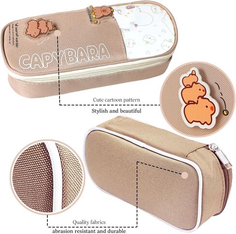Cute Capybara Pencil Case,Large Capybara Pencil Pouch Stationery Pen Bag,Cute Kawaii Pencil Case Pouch Cartoon Pen Box Holder Organizer for Birthday Party Back to School Student Gift in Kuwait
