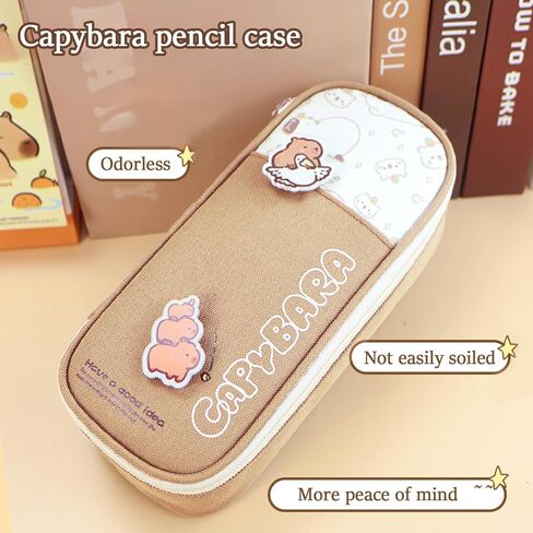 Cute Capybara Pencil Case,Large Capybara Pencil Pouch Stationery Pen Bag,Cute Kawaii Pencil Case Pouch Cartoon Pen Box Holder Organizer for Birthday Party Back to School Student Gift in Kuwait