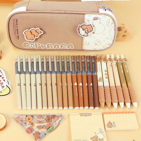 Cute Capybara Pencil Case,Large Capybara Pencil Pouch Stationery Pen Bag,Cute Kawaii Pencil Case Pouch Cartoon Pen Box Holder Organizer for Birthday Party Back to School Student Gift in Kuwait