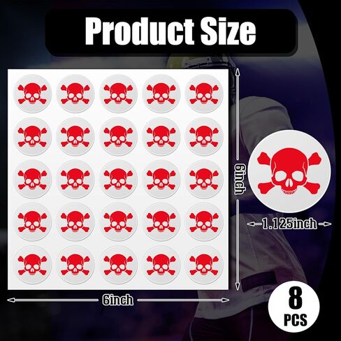 جائزة Leinuosen Skull Helment Award شارات ملصقات خوذة البيسبول لكرة القدم للشباب 1-1/8 '' ملصقات الفينيل لاكروس لاكروس (صافي الطباعة الأحمر ، 8 صفائح) in Kuwait