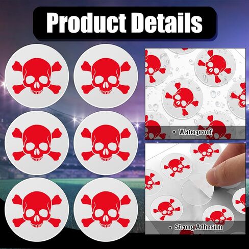 جائزة Leinuosen Skull Helment Award شارات ملصقات خوذة البيسبول لكرة القدم للشباب 1-1/8 '' ملصقات الفينيل لاكروس لاكروس (صافي الطباعة الأحمر ، 8 صفائح) in Kuwait