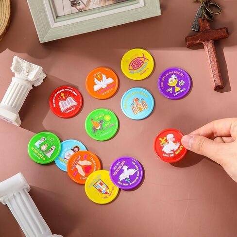 Earsida 120 PCS Coins Coins Gift Bible Bible Bible Party Compors Christian Murnered Tokens Jesus Bible Bible Coins for Sunday Devivalation QUOTE Token for Church and VBS (Classic) in Saudi Arabia