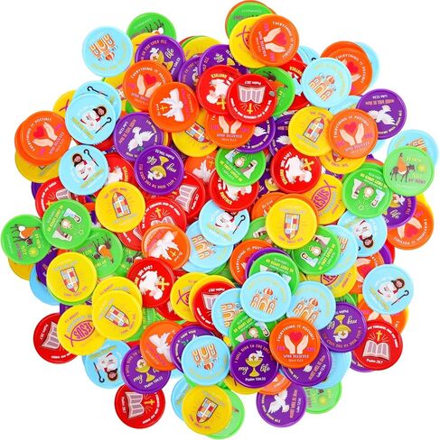 Earsida 120 PCS Coins Coins Gift Bible Bible Bible Party Compors Christian Murnered Tokens Jesus Bible Bible Coins for Sunday Devivalation QUOTE Token for Church and VBS (Classic) in Saudi Arabia
