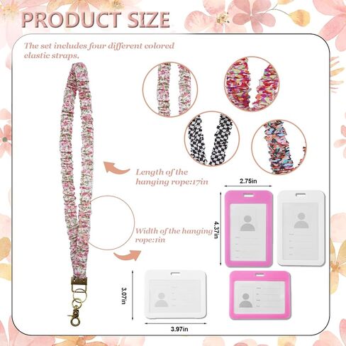 4pcs Scrunchie Lanyard Teacher，Scrunchie Lanyard with ID Holder in Saudi Arabia