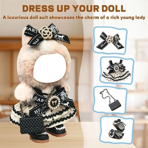 17cm Doll Clothes Set, Outfit Set for 6.7inch Doll,High-End Fashion Dolls Clothes Accessories Dress Up(No Dolls) in Saudi Arabia