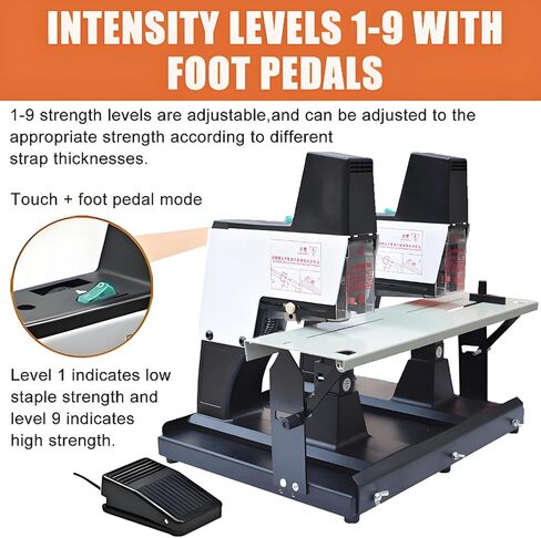 Heavy Duty Automatic Electric Stapler w/Foot Pedal - 44cm Extended Workbench & 9-Stage Adjustment | Universal Staples 23/6 23/8,24/6, 24/8 doublehead in Saudi Arabia
