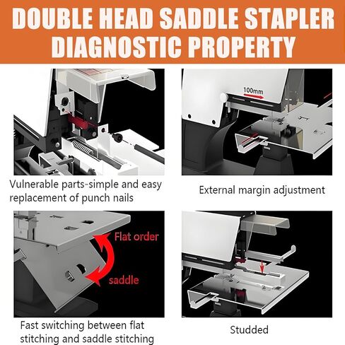 Heavy Duty Automatic Electric Stapler w/Foot Pedal - 44cm Extended Workbench & 9-Stage Adjustment | Universal Staples 23/6 23/8,24/6, 24/8 doublehead in Saudi Arabia
