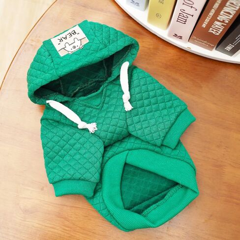 Basic Dog Hoodies with D-Ring Puppy Sweatshirt for Small Dogs Boy Girl Holiday Cat Sweater Hooded Pet Outfit Doggy Apparel Yorkie Chihuahua Clothes (Green, Medium) in Kuwait