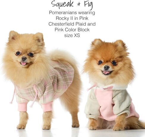 Rocky II - The Extra Comfy Hoodie, Organic Cotton and Recycled Poly Dog Hoodie Pet Coat Sweater for Small, Medium, Large Dogs​​, Pink Chesterfield Plaid, X-Small in Saudi Arabia