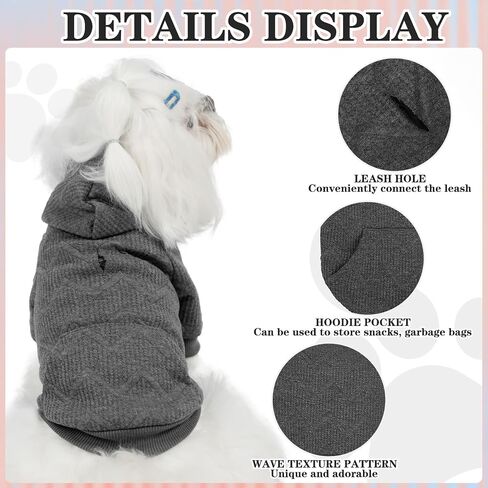 Hoodie الكلب Expawlorer للكلاب الصغيرة المتوسطة الكبيرة ، وملابس الحيوانات الأليفة الناعمة والدافئة ، وسترة الكلب مع ثقب المقود والجيب ، ومعطف الطقس البارد في فصل الشتاء ، والبلوز للبنين ، والرمادي L. in Kuwait