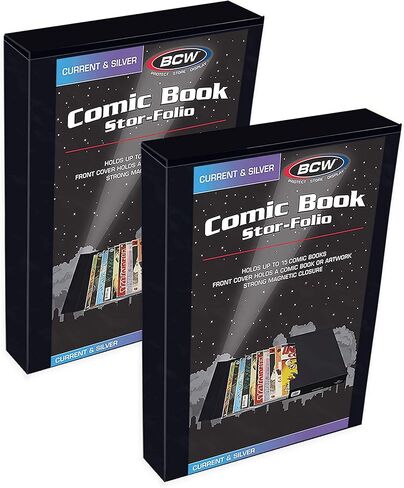 BCW Comic Book Stor-Folio-2 Pack | حالة سفر للكتاب الهزلي للعصر الحالي والفضي | حامل الورقة الهزلية المغناطيسية in Saudi Arabia