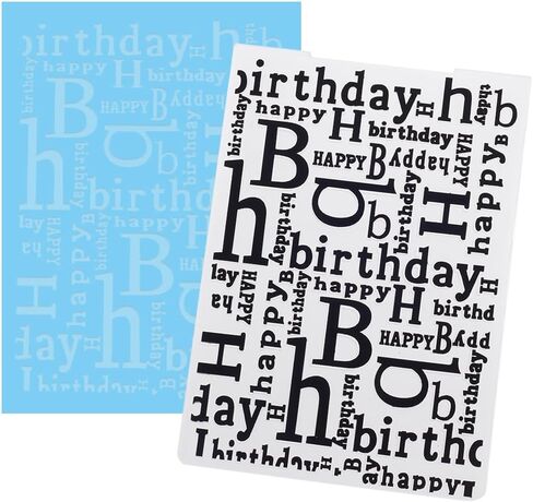 CRASPIRE Happy Birthday Background Embossing Folder Words Vintage Vintage Plastic Template Stencils for Card Making Tool DIY Handmade Scrapbooking Paper Craft Album Stamps in Saudi Arabia