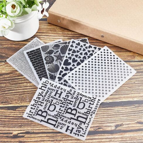 CRASPIRE Happy Birthday Background Embossing Folder Words Vintage Vintage Plastic Template Stencils for Card Making Tool DIY Handmade Scrapbooking Paper Craft Album Stamps in Saudi Arabia