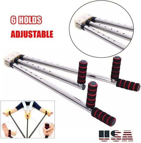 DOMINTY 3 Bar Leg Stretcher Leg Split Extension Device Iron Leg Support Yoga Exercise Martial Arts Gym Flexibility Stretching Machine Stretching Equipment Martial Arts Stretch Yoga Gym, Silver in Saudi Arabia