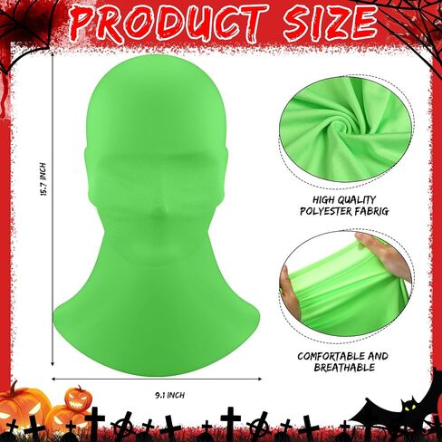 Eurzom 9 Pieces Black Full Face Masks Halloween Faceless Hood Mask Skin Head Mask Cosplay Latent Mask for Halloween Masquerade Cosplay Party Unisex Men Women Costume in Kuwait