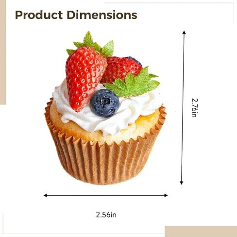 Artificial Cupcake Display Model, Realistic PU Faux Cupcakes, Includes 6 Pieces with Fruit and Cream Decoration, Brown Wrinkled Cupcake Liners, Ideal for Photography, Art, and Home Decoration in Saudi Arabia