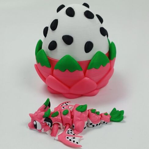 4-Themed 3D Dragon Eggs with Mini Dragons Inside – 3.35" Fantasy Eggs & 3.15" Dragons (Sakur, Ice Cream, Fire Fruit, Frost Dragon) (Fire Fruit) in Saudi Arabia